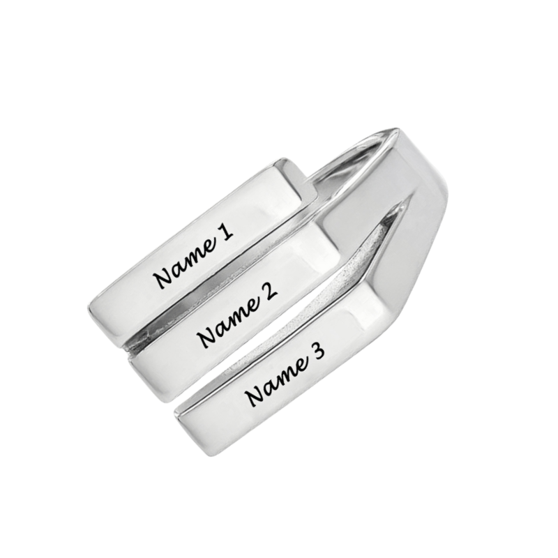 Bague personnalisée en argent sterling pour 3 meilleures amies, bague avec nom gravé pour femmes BFF, bagues de promesse d'anniversaire, bijoux