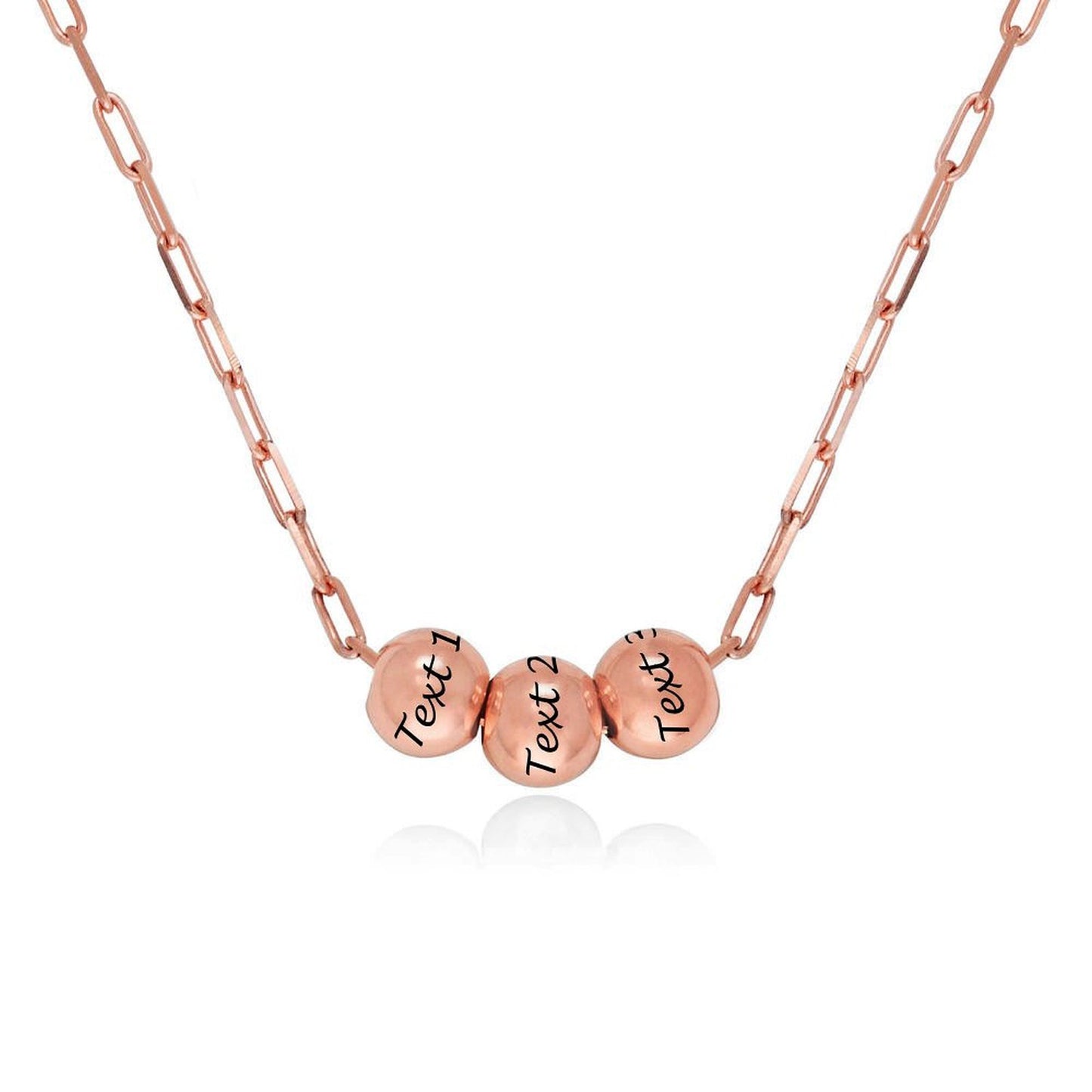 Personalized Long Layered Chain Link Necklaces for Women Gold Rose Gold Plated Harmony Ball Pendant Paperclip Necklace Adjustable Chain Necklace