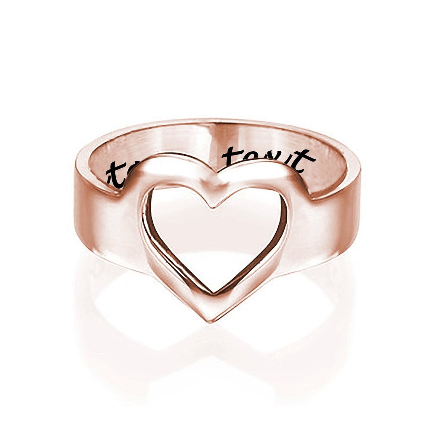 Sterling Silver Promise Rings Love Heart Ring for Women Personalized Engraved Custom Name