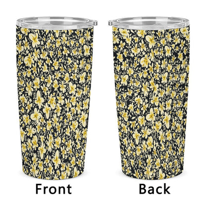 Front and back view of Custom All Over Print 20oz Coffee Tumbler Cup.