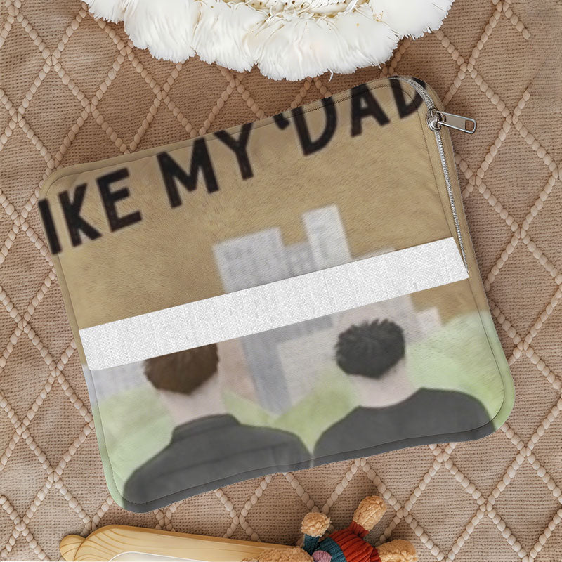Close up of personalized gift for dad pillow cover