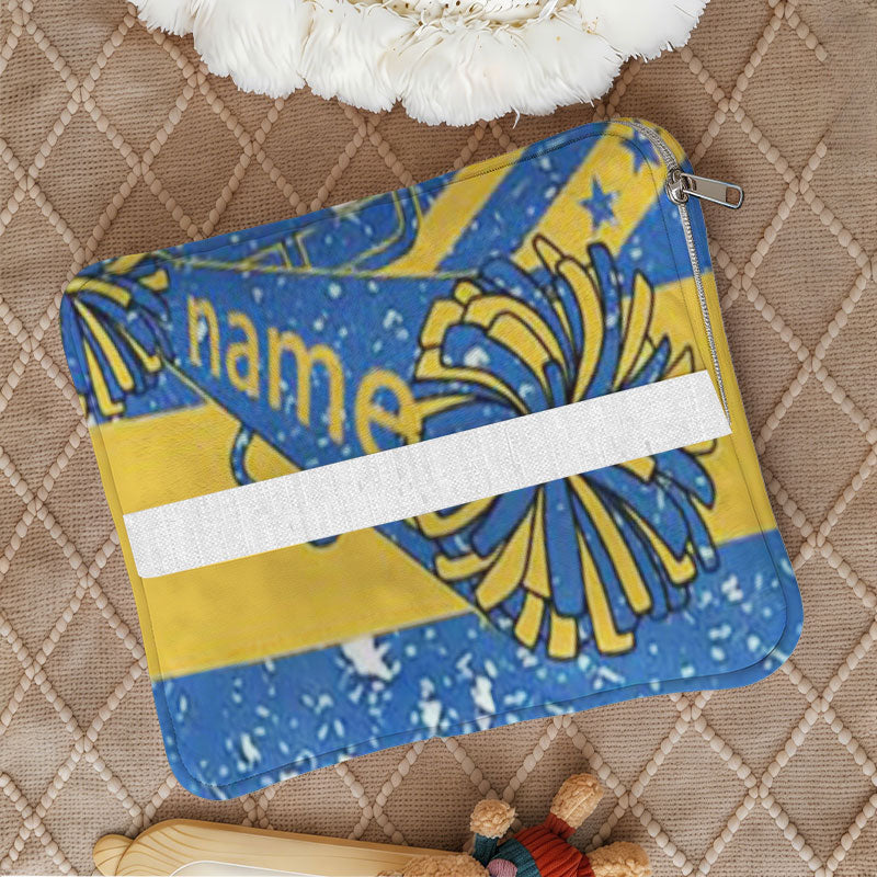 Foldable custom graduation pillow with back strap.