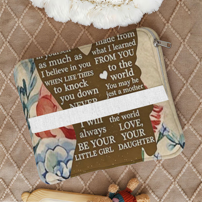 Foldable mom gift pillow with handy elastic strap.