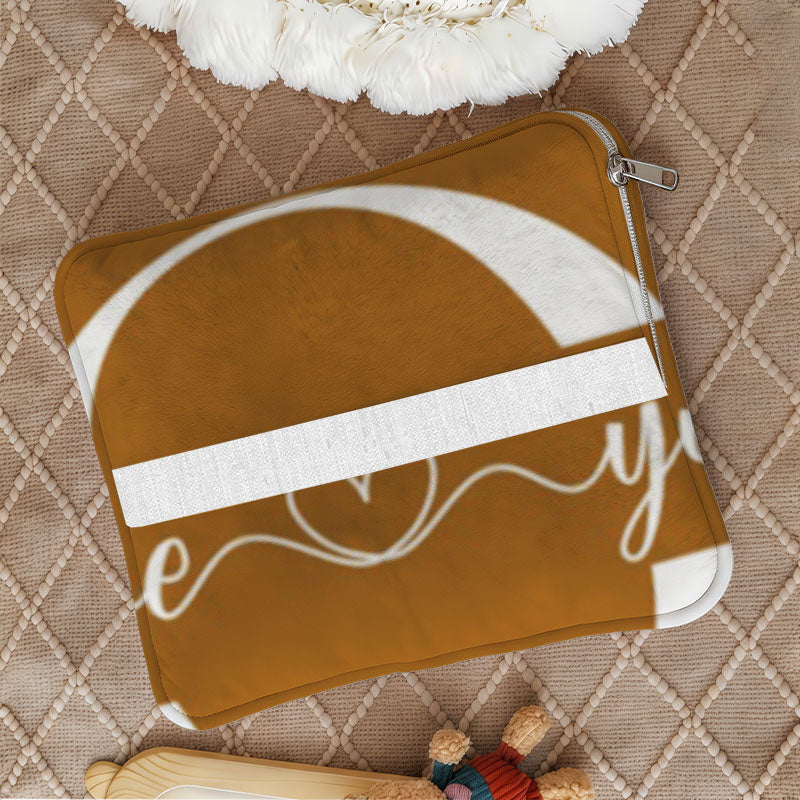 Closed foldable pillow/blanket on knitted surface