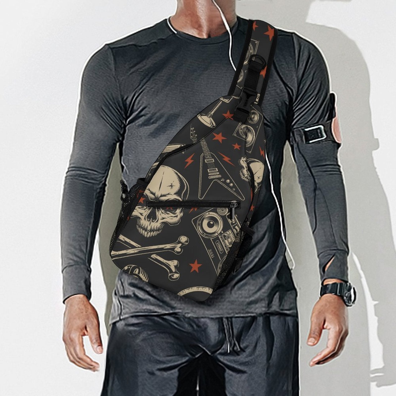 Full Print Crossbody Bag Model Carrying Personalized Chest Pack.