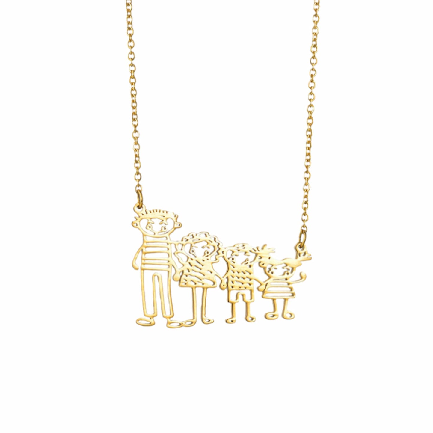 Custom jewelry gift for Mother's Day or Father's Day: Necklace converting kid's doodles into wearable art.