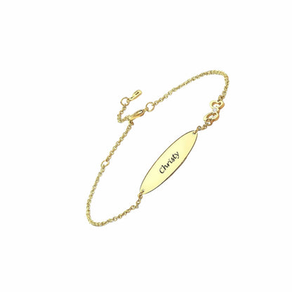 Bracelet/cheville personnalisé en argent sterling 925 avec nom gravé pour elle