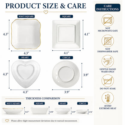 Size measurements of the ceramic graduation tray