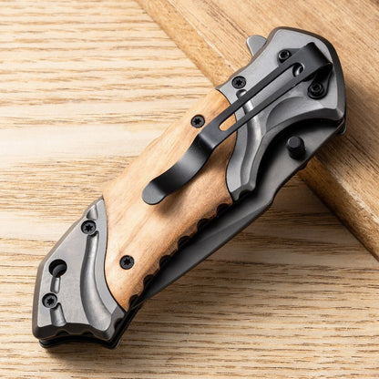 Perfect Custom Gift for Groomsmen: Personalized engraved folding knife.