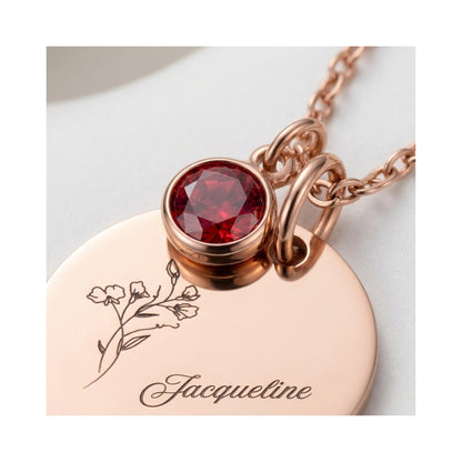 Custom Birth Month Flower Necklace with Name, Personalized Oval Floral Pendant, 925 Sterling Silver Botanical Jewelry, Mother's Day Gift for Mom Grandma Nana