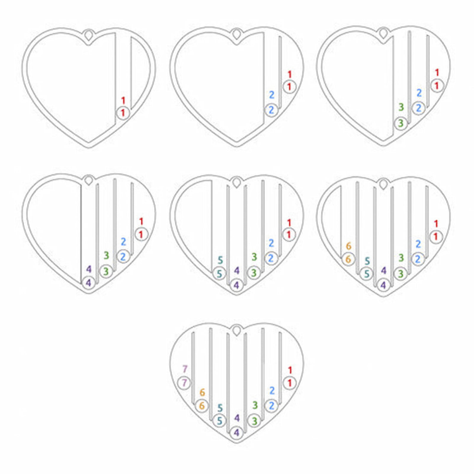 Heart name necklace customization options. Choose 1-6 names and birthstone placements.