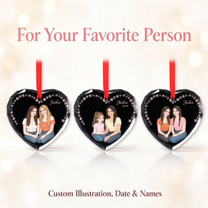 Personalized Heart Photo Christmas Ornament, Custom Best Friend Keepsake Gift - centerpiece display