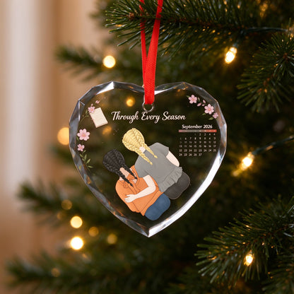Personalized Heart Photo Christmas Ornament, Custom Best Friend Keepsake Gift - lifestyle scene