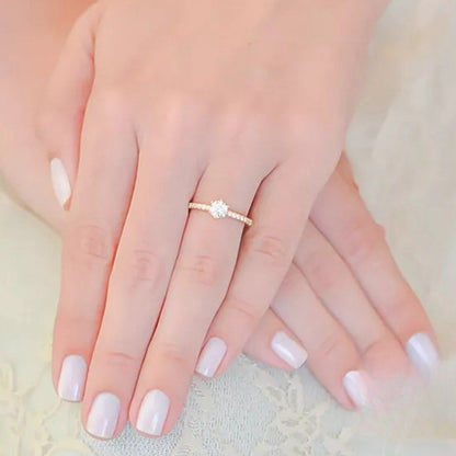 Custom Name Hidden Halo Engagement Ring,3CT Sterling Silver, Engraved Promise Ring for Women