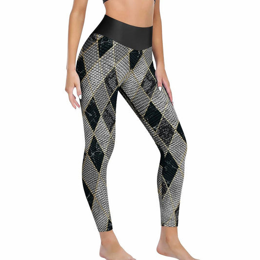 Honeycomb Scrunch Butt Lifting Leggings - Custom Tummy Control Yoga Pants.