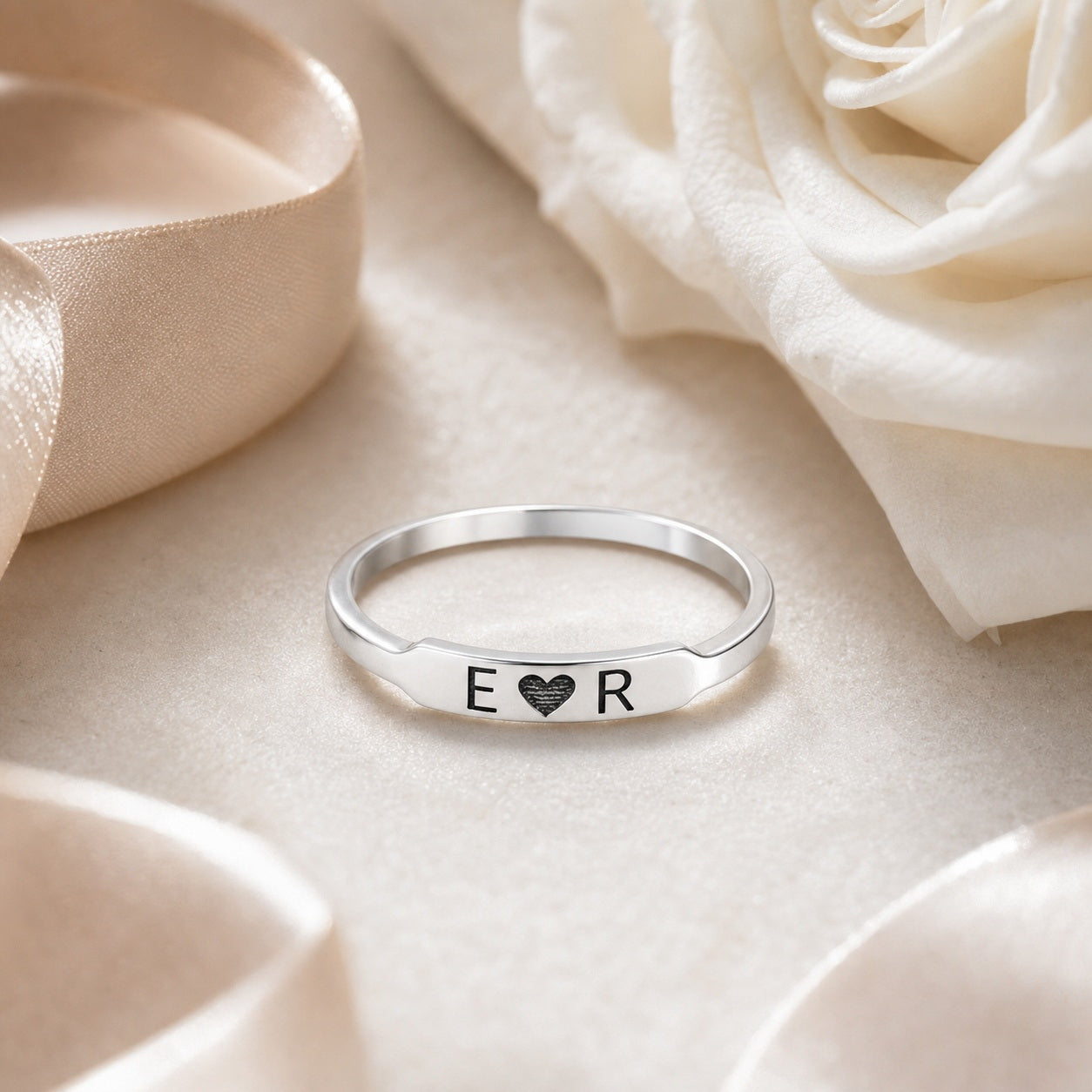 Custom custom-initial-heart-ring scene view for personalized