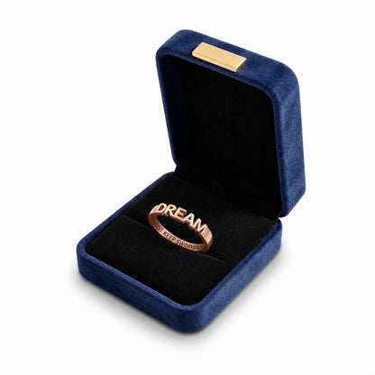 Custom inspirational-dream-message-ring gift box presentatio