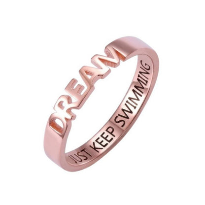 Custom inspirational-dream-message-ring main product view fo