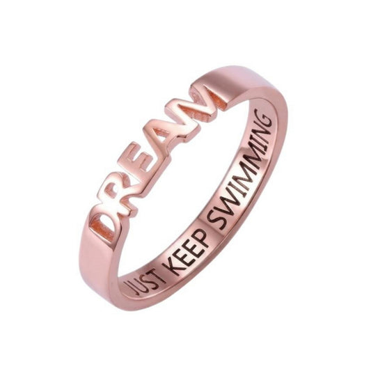 Custom inspirational-dream-message-ring main product view fo