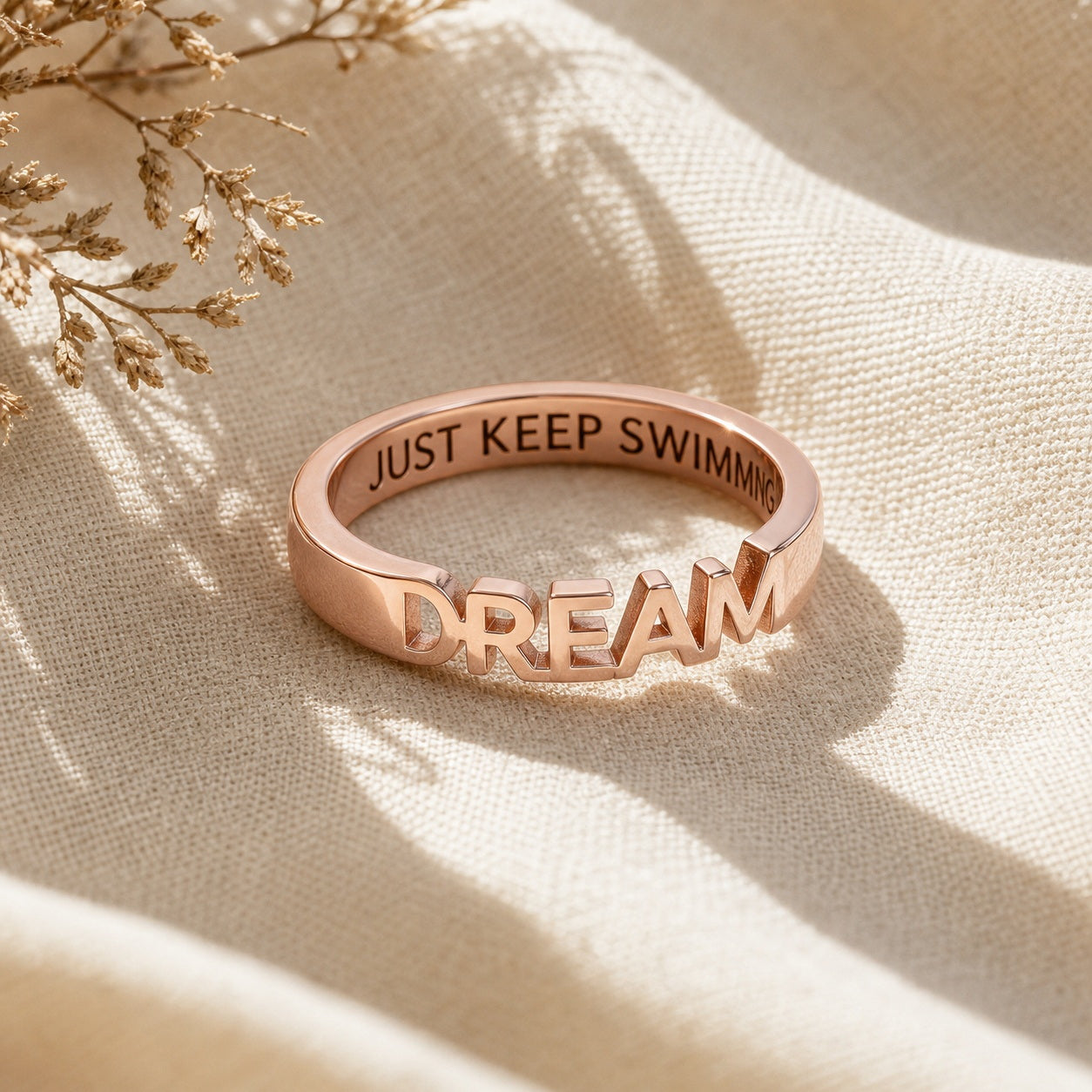 Personalized inspirational-dream-message-ring lifestyle deta