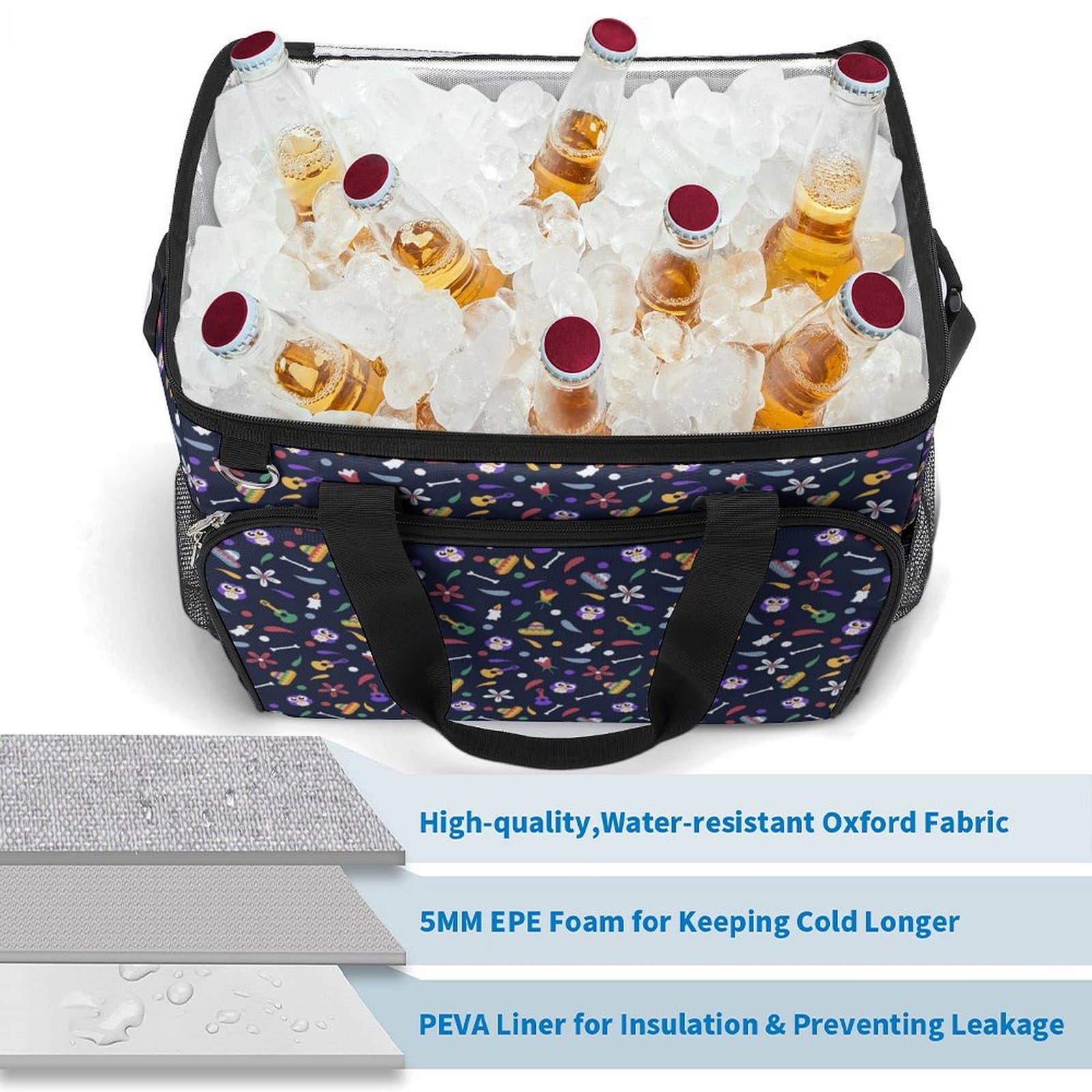 Insulated Lunch Bag Interior Capacity Thermal Lining For Cooling.