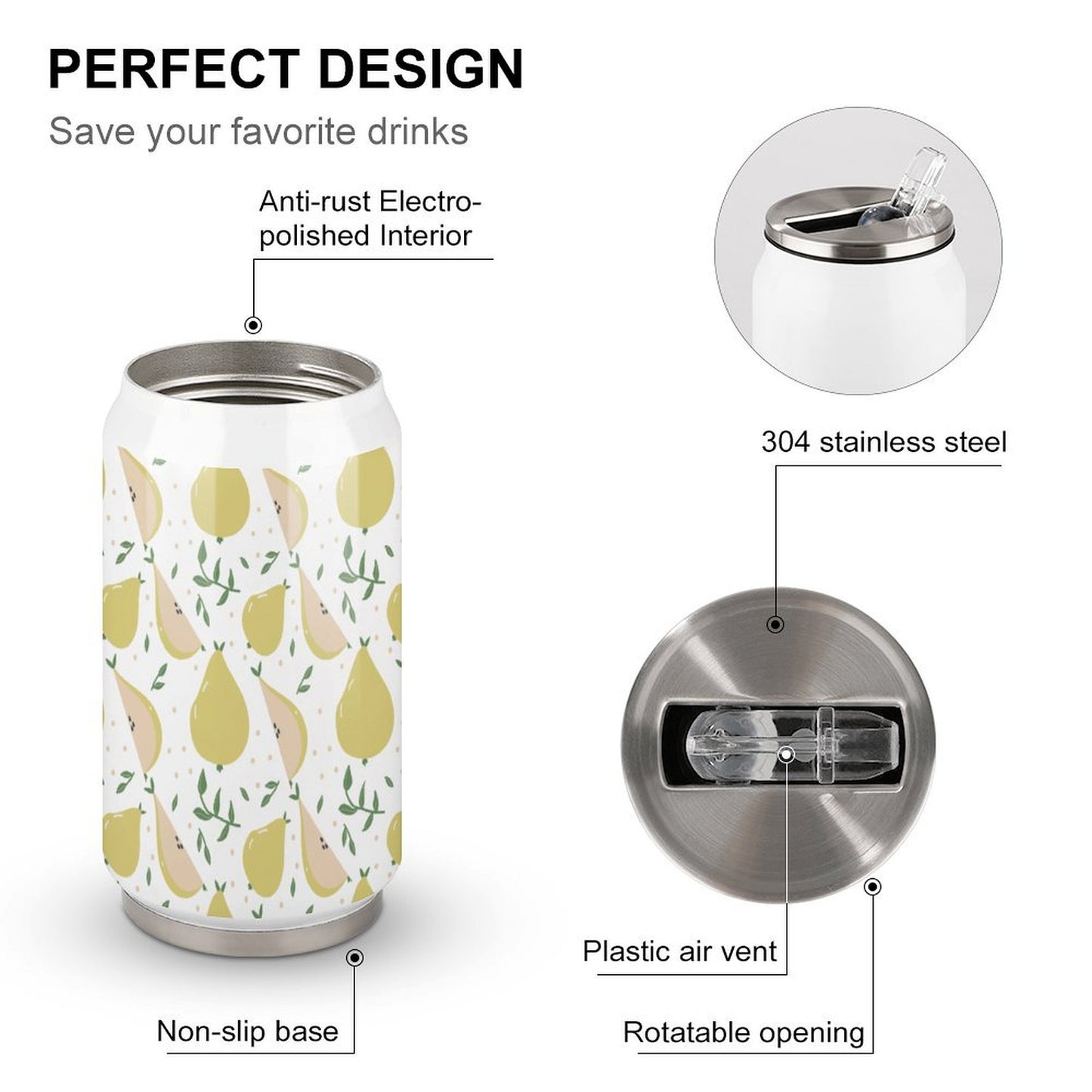 Insulated Tumbler Lid, Straw, And Mouthpiece Detail.
