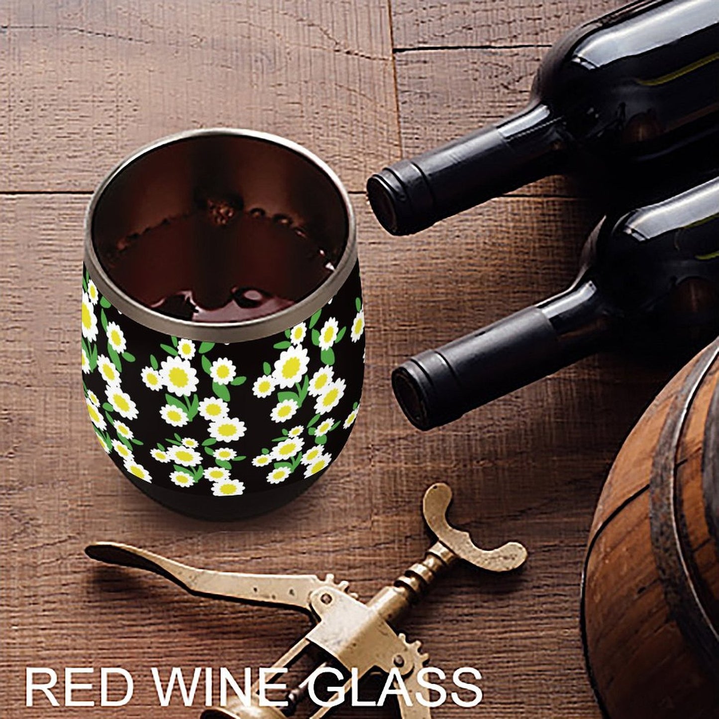 Insulated Wine Tumbler Reusable Stemless Glass for red wine.
