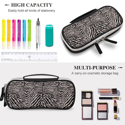 High capacity custom storage pouch for stationery and cosmetic travel bag.