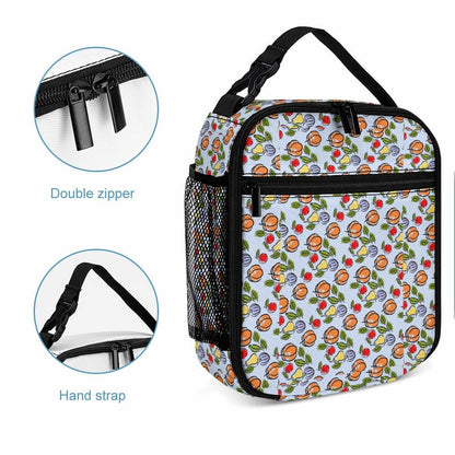 Leakproof Cooler Tote showing double zipper and convenient hand strap for carrying.