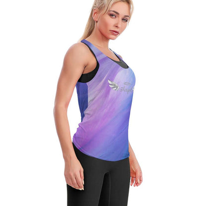 Side view of Lightweight Athletic Tank. Features a custom 'Angel' graphic and comfortable fit for training.