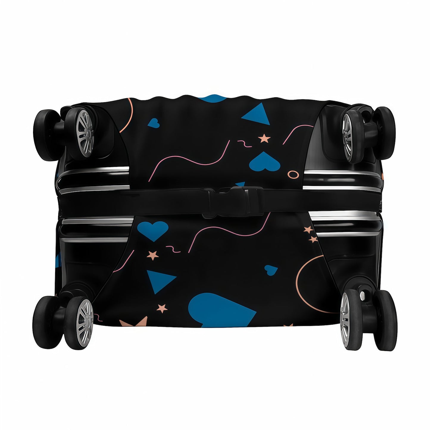 Bottom Zipper and Buckle Closure for Secure Luggage Cover Fit.