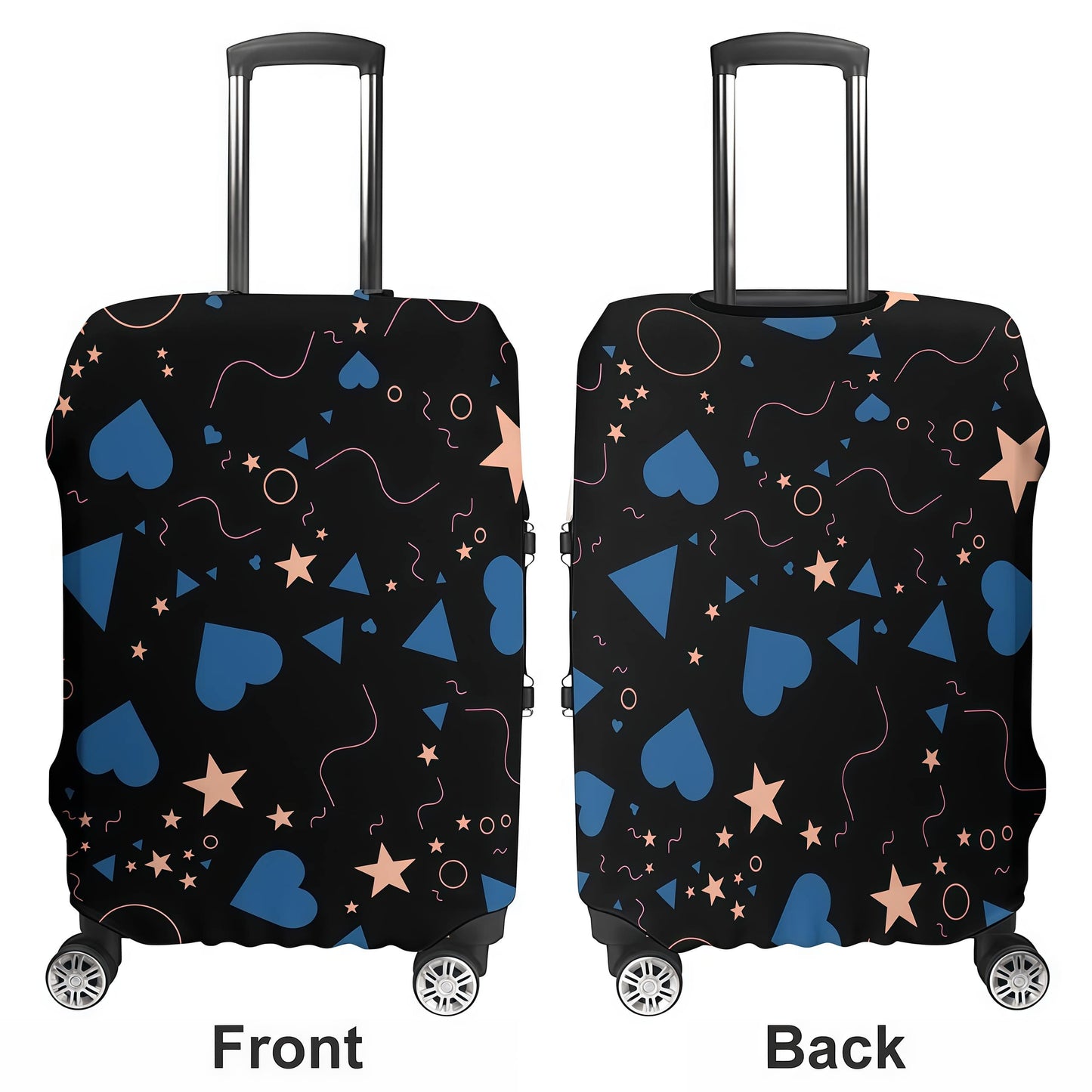 Front and Back View of Polyester Suitcase Skin Protector
