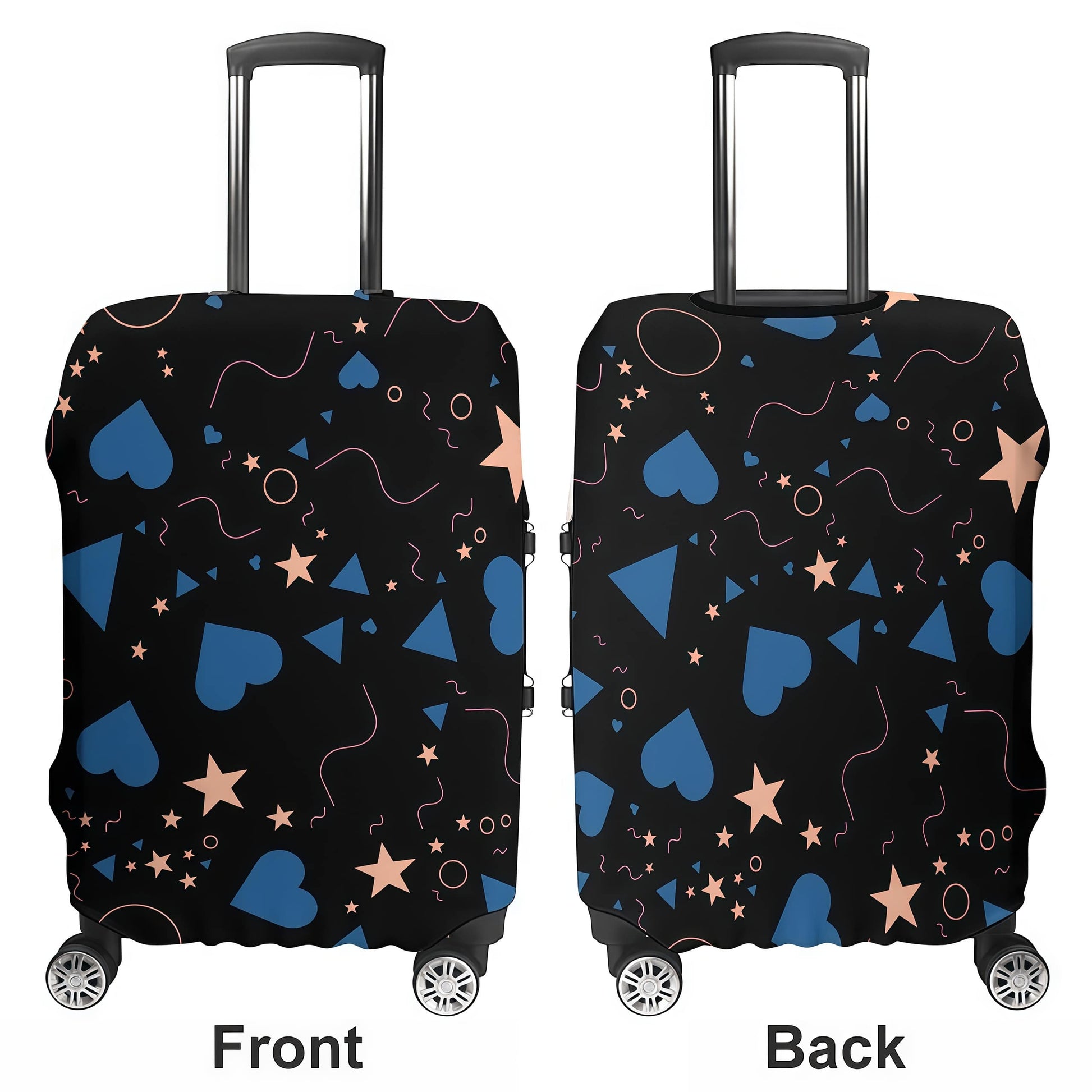 Front and Back View of Polyester Suitcase Skin Protector