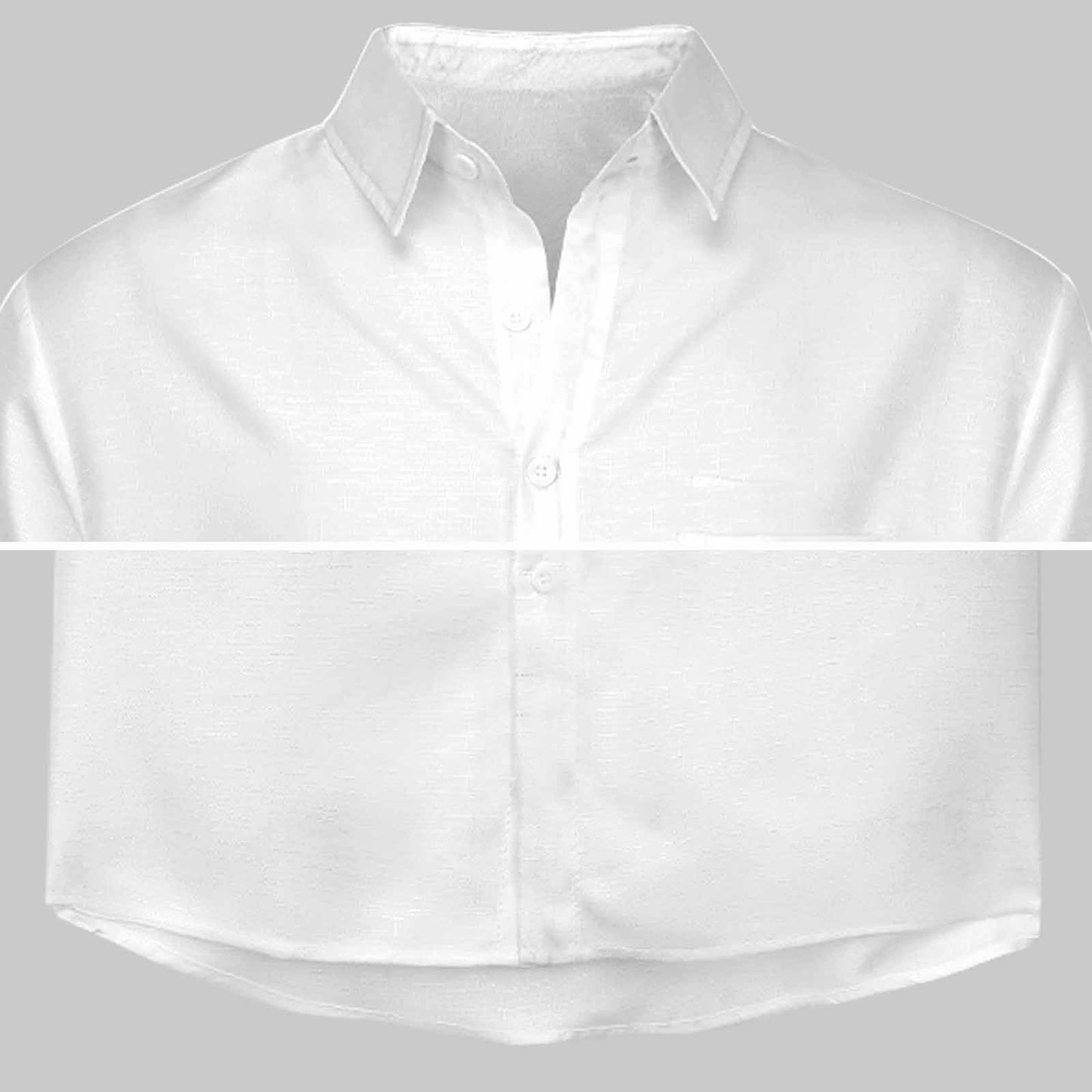 Custom button down men's shirt collar and placket detail.