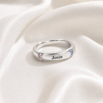 Minimal Engraved Ring detail view custom jewelry