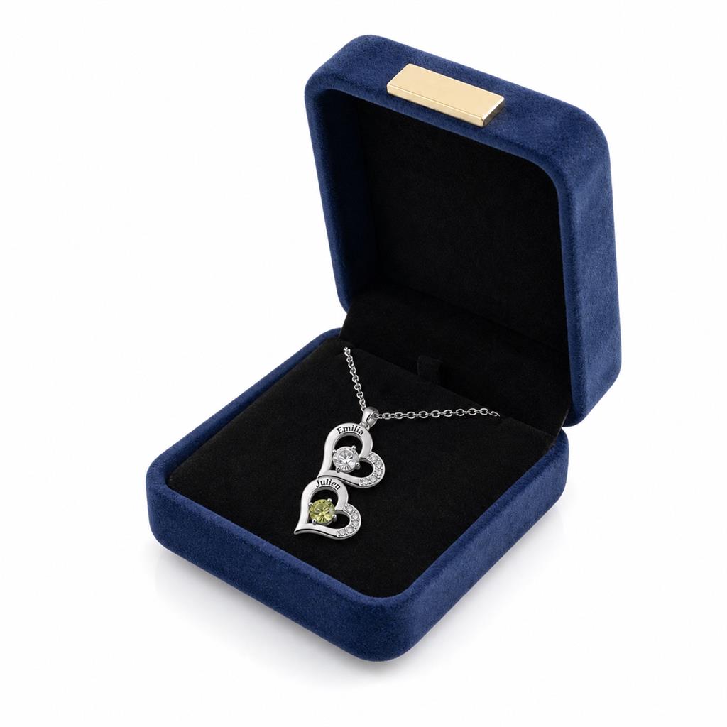 Mother child necklace in a gift box