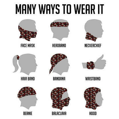 9 Ways to Wear Custom Bandana. Neck Gaiter, Headband, Balaclava uses.