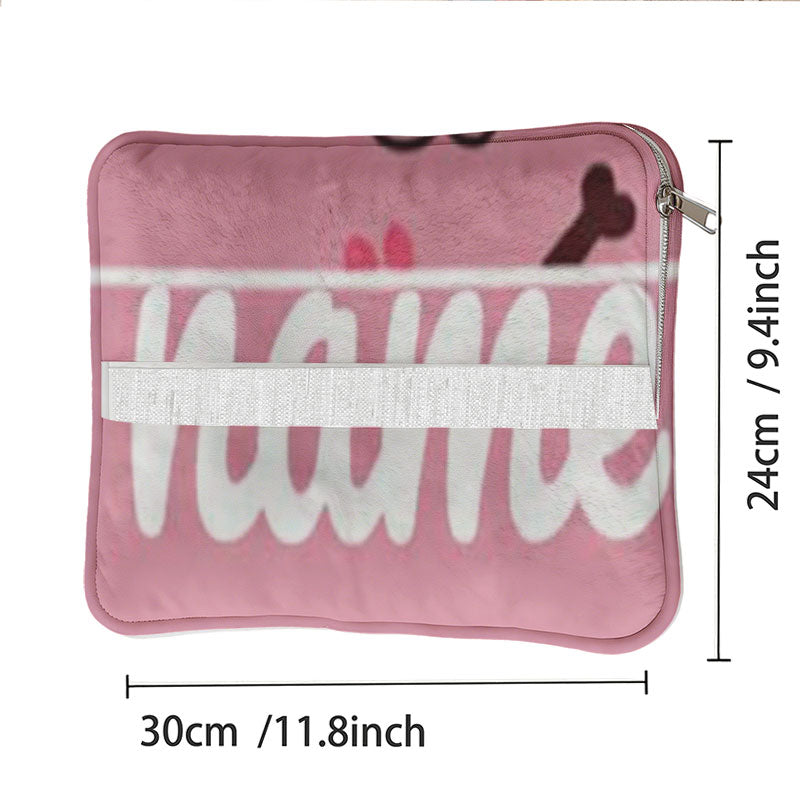 Size dimensions for 2-in-1 dog name pillow