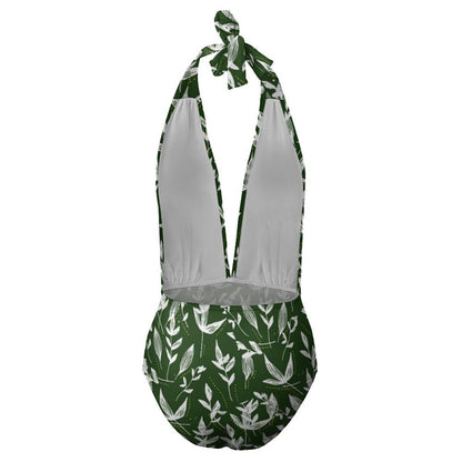 Back view and interior lining of the women's monokini sexy swimsuit.