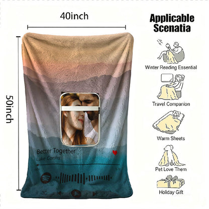40x50 inch personalized music blanket and gift guide.