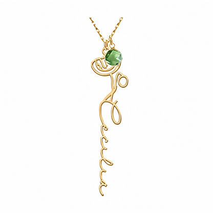 Customize Your Own Floral Name Necklace with Birthstone