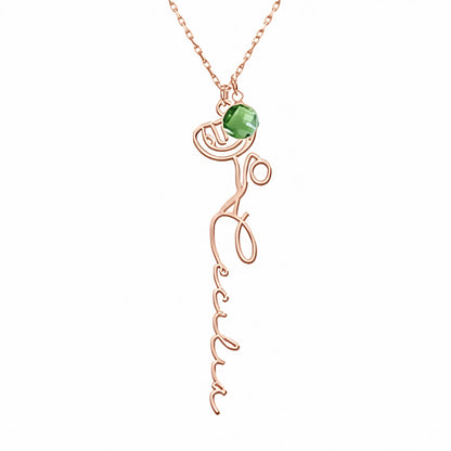 Customize Your Own Floral Name Necklace with Birthstone