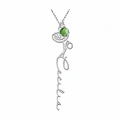 Customize Your Own Floral Name Necklace with Birthstone
