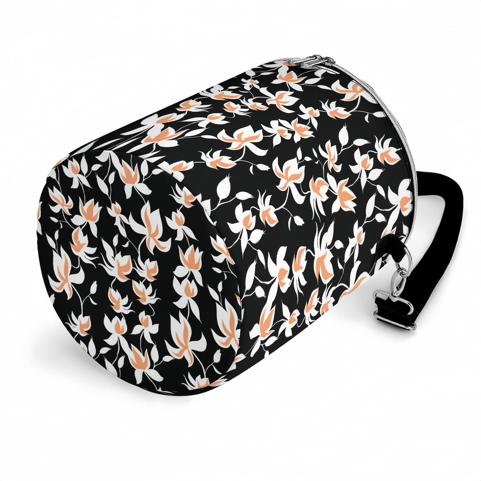 Side view of Personalized Barrel Cooler Bag, emphasizing the round shape and strap.