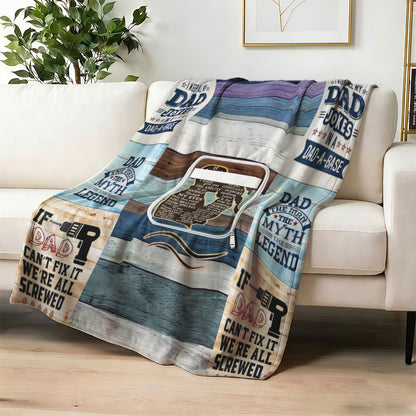 Custom foldable text blanket gift for father from kids