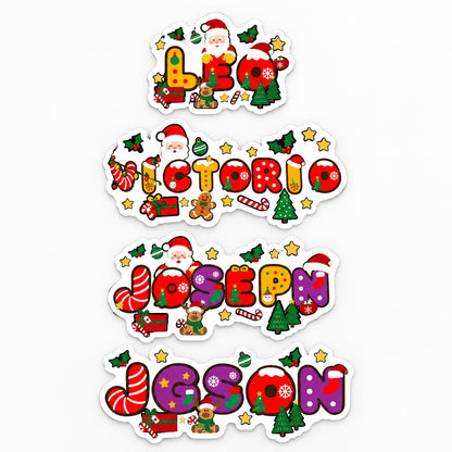 Jason Personalized Christmas name sticker style reference set