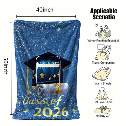 40x50 inch custom graduation blanket with gift guide.