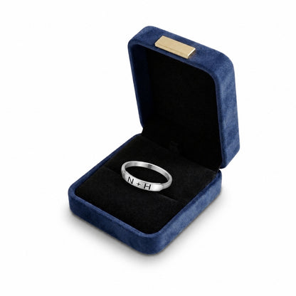 Custom personalized-couple-initial-heart-ring gift box prese