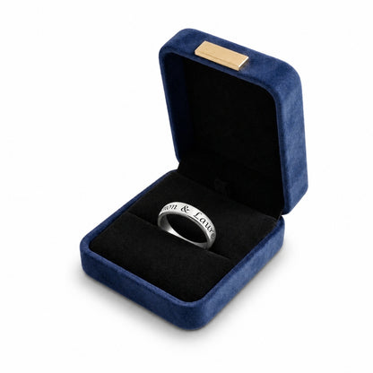 Custom personalized-couple-name-band-ring gift box presentat
