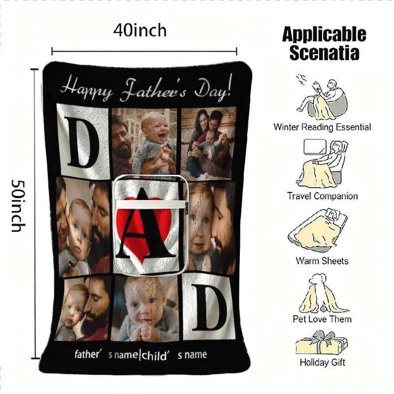 40x50 inch custom dad blanket and holiday gift guide.